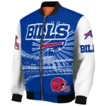 personalized buffalo bills ferris arena blue white bomber jacket best selling