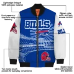 personalized buffalo bills ferris arena blue white bomber jacket best selling
