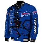 personalized buffalo bills hexagon cluster blue black varsity jacket best selling.webp