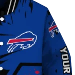 personalized buffalo bills hexagon cluster blue black varsity jacket best selling.webp