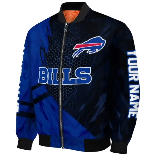 personalized buffalo bills hexagon mesh blue black bomber jacket best selling