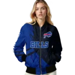personalized buffalo bills hexagon mesh blue black bomber jacket best selling