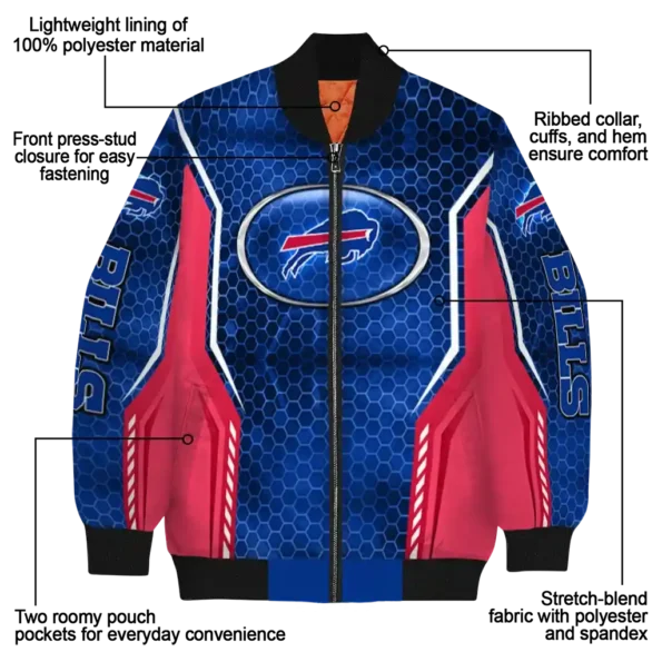 personalized buffalo bills power plate blue bomber jacket new arrival