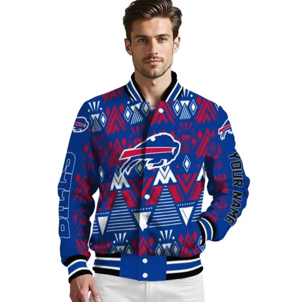 personalized buffalo bills pyramid shapes blue varsity jacket high quality.webp