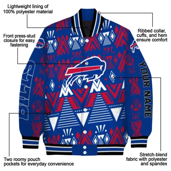 personalized buffalo bills pyramid shapes blue varsity jacket new arrival.webp