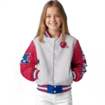 personalized buffalo bills speckled arms blue gray varsity jacket best selling.webp