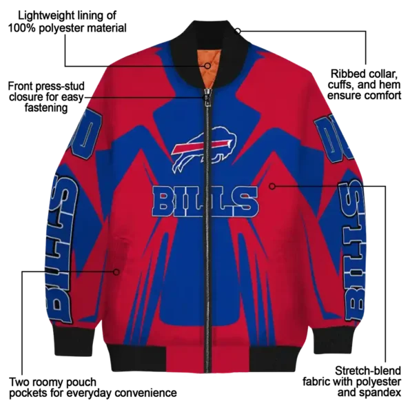 personalized buffalo bills spider mark blue red crocs bomber jacket new arrival