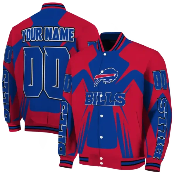 personalized buffalo bills spider mark blue red crocs varsity jacket fashion forward.webp