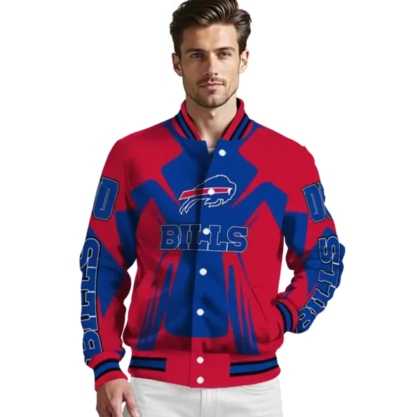 personalized buffalo bills spider mark blue red crocs varsity jacket high quality.webp