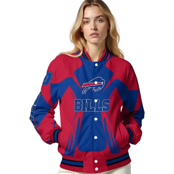 personalized buffalo bills spider mark blue red crocs varsity jacket latest model.webp