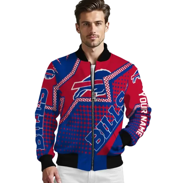 personalized buffalo bills star burst blue bomber jacket high quality