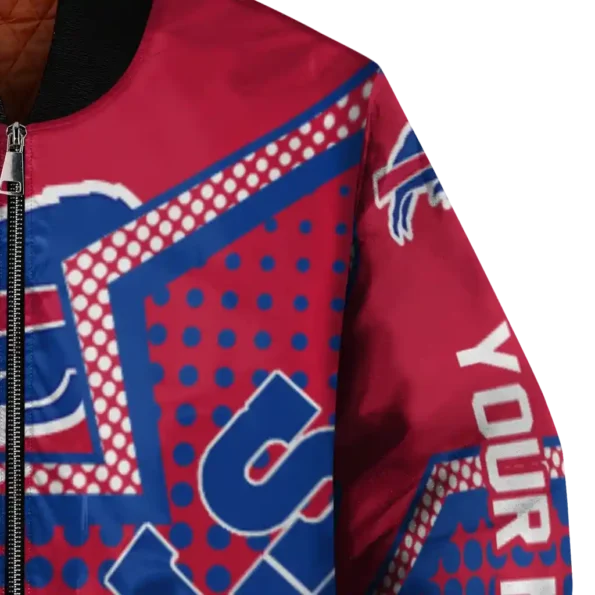 personalized buffalo bills star burst blue bomber jacket premium grade