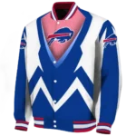personalized buffalo bills v stripes blue white varsity jacket best selling.webp