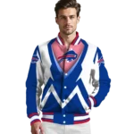 personalized buffalo bills v stripes blue white varsity jacket best selling.webp