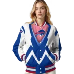 personalized buffalo bills v stripes blue white varsity jacket best selling.webp
