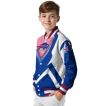 personalized buffalo bills v stripes blue white varsity jacket best selling.webp
