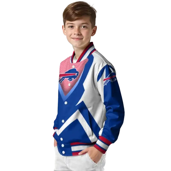 personalized buffalo bills v stripes blue white varsity jacket trendy.webp
