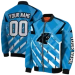 personalized carolina panthers chevron angles blue bomber jacket best selling