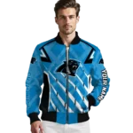 personalized carolina panthers chevron angles blue bomber jacket best selling