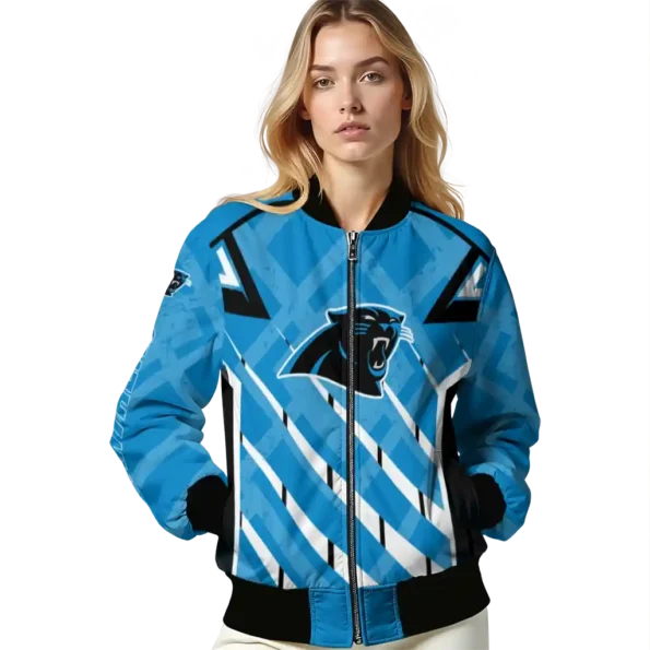 personalized carolina panthers chevron angles blue bomber jacket latest model