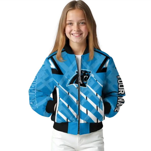 personalized carolina panthers chevron angles blue bomber jacket top rated