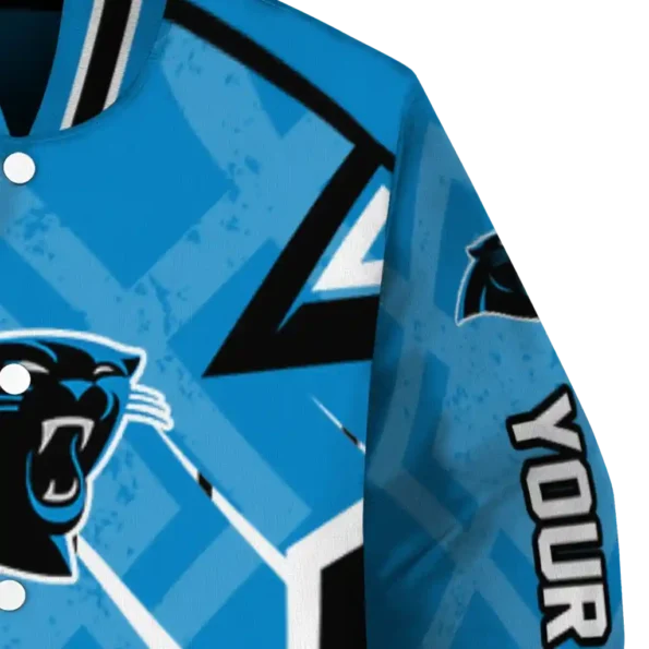 personalized carolina panthers chevron angles blue varsity jacket premium grade.webp