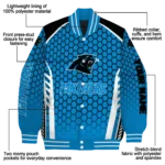 personalized carolina panthers hexagon grid blue varsity jacket best selling.webp