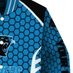 personalized carolina panthers hexagon grid blue varsity jacket best selling.webp