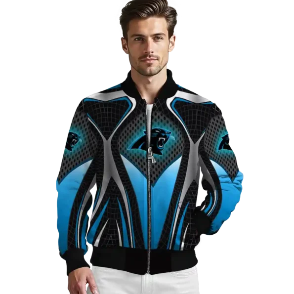 personalized carolina panthers mesh chest black crocs black bomber jacket high quality