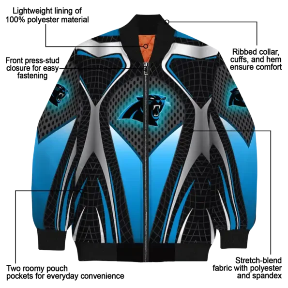 personalized carolina panthers mesh chest black crocs black bomber jacket new arrival