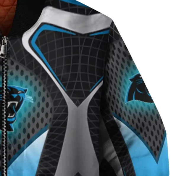 personalized carolina panthers mesh chest black crocs black bomber jacket premium grade