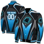 personalized carolina panthers mesh chest black crocs black varsity jacket best selling.webp