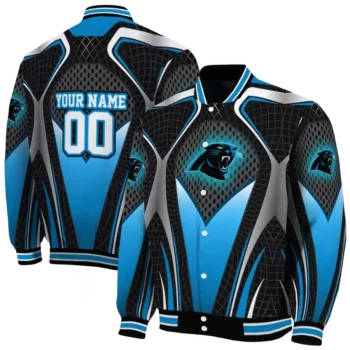 personalized carolina panthers mesh chest black crocs black varsity jacket fashion forward.webp