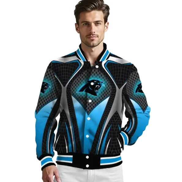 personalized carolina panthers mesh chest black crocs black varsity jacket high quality.webp
