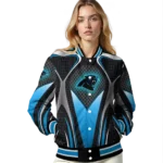 personalized carolina panthers mesh chest black crocs black varsity jacket best selling.webp