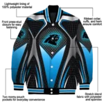 personalized carolina panthers mesh chest black crocs black varsity jacket best selling.webp