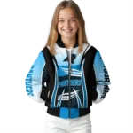 personalized carolina panthers mesh effect blue black bomber jacket best selling