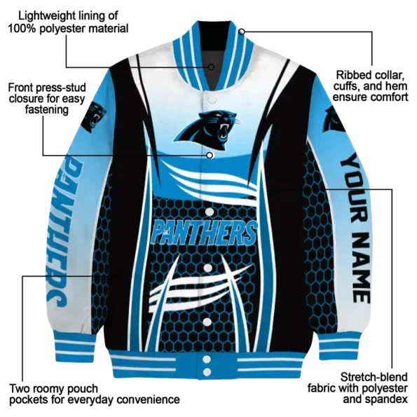 personalized carolina panthers mesh effect blue black varsity jacket new arrival.webp