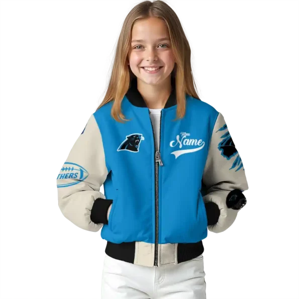 personalized carolina panthers razorback outline blue nude bomber jacket top rated