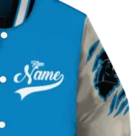 personalized carolina panthers razorback outline blue nude varsity jacket best selling.webp