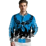 personalized carolina panthers winged blaze blue white varsity jacket best selling.webp