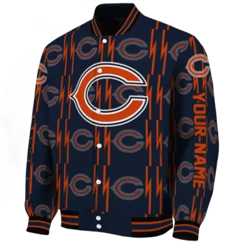 personalized chicago bears bolt stripe blue varsity jacket best selling.webp
