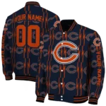 personalized chicago bears bolt stripe blue varsity jacket best selling.webp