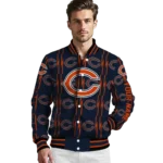 personalized chicago bears bolt stripe blue varsity jacket best selling.webp