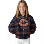 personalized chicago bears bolt stripe blue varsity jacket best selling.webp