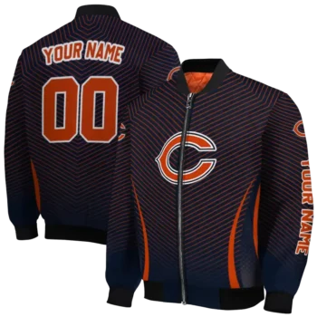 personalized chicago bears chevron arrow blue bomber jacket fashion forward