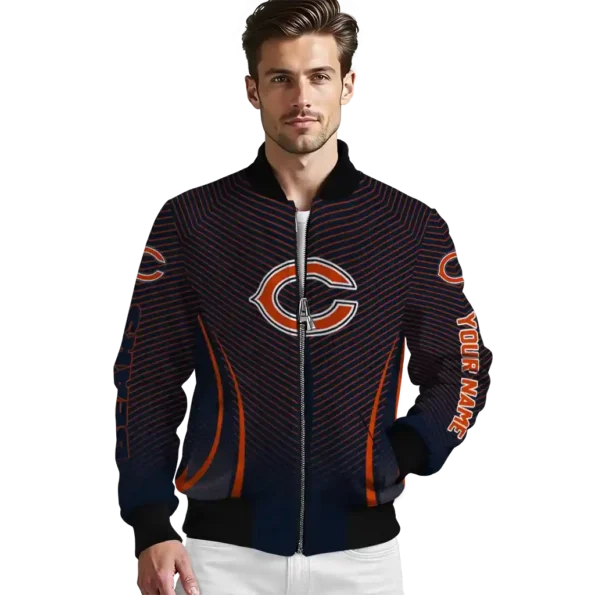 personalized chicago bears chevron arrow blue bomber jacket high quality