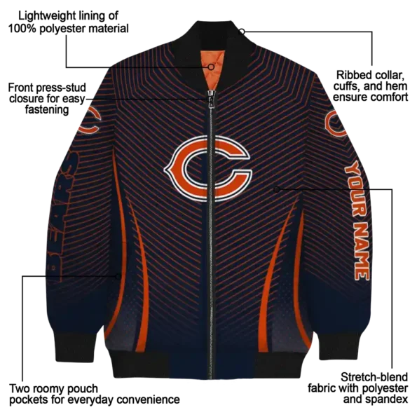 personalized chicago bears chevron arrow blue bomber jacket new arrival