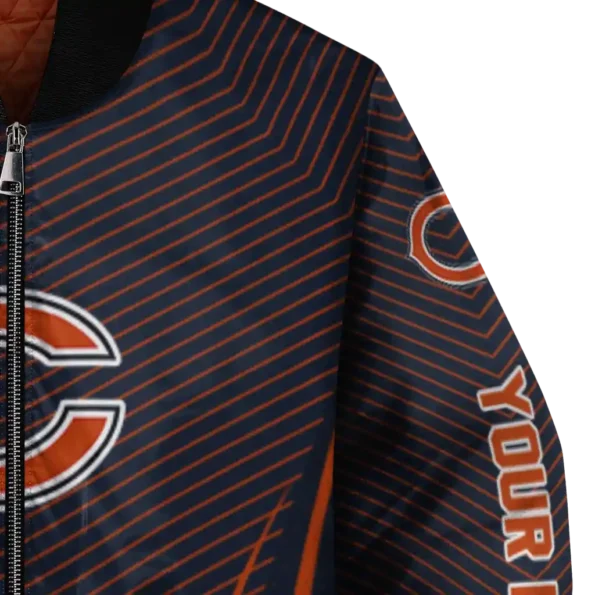 personalized chicago bears chevron arrow blue bomber jacket premium grade
