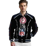 personalized chicago bears claw blood blue black varsity jacket best selling.webp